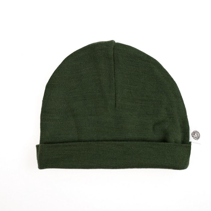 Wollen baby muts – merinowol – Rifle Green