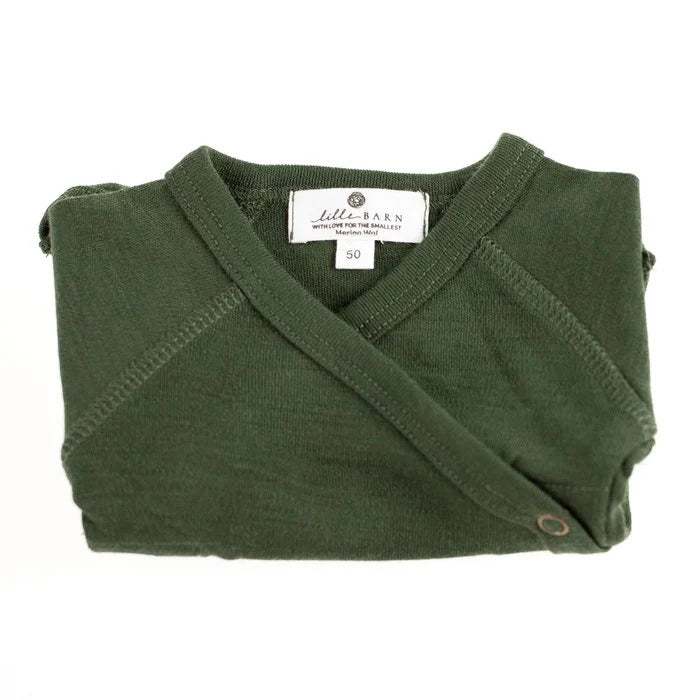 Wollen Overslagromper korte mouw – Merinowol - Rifle Green