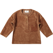 T Shirt Moon Corduroy Rib Brown - Riffle Amsterdam