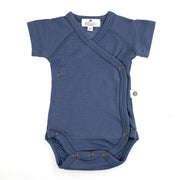 Wollen Overslagromper korte mouw – Merinowol - Vintage Indigo