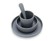 Kinderserviesset Siliconen 4-delig - Storm Grey