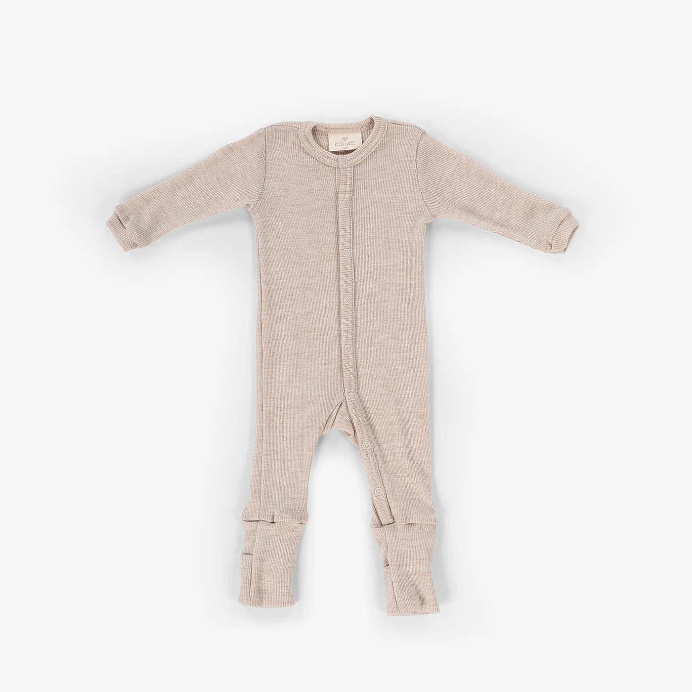 Baby boxpakje met voetjes - Merinowol- Beige