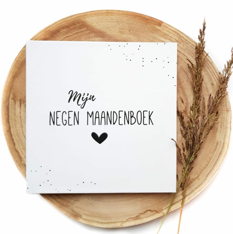 Negenmaanden invulboek - Zwart/Wit stip