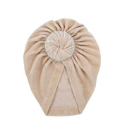 Baby turban mutsje velvet - Beige
