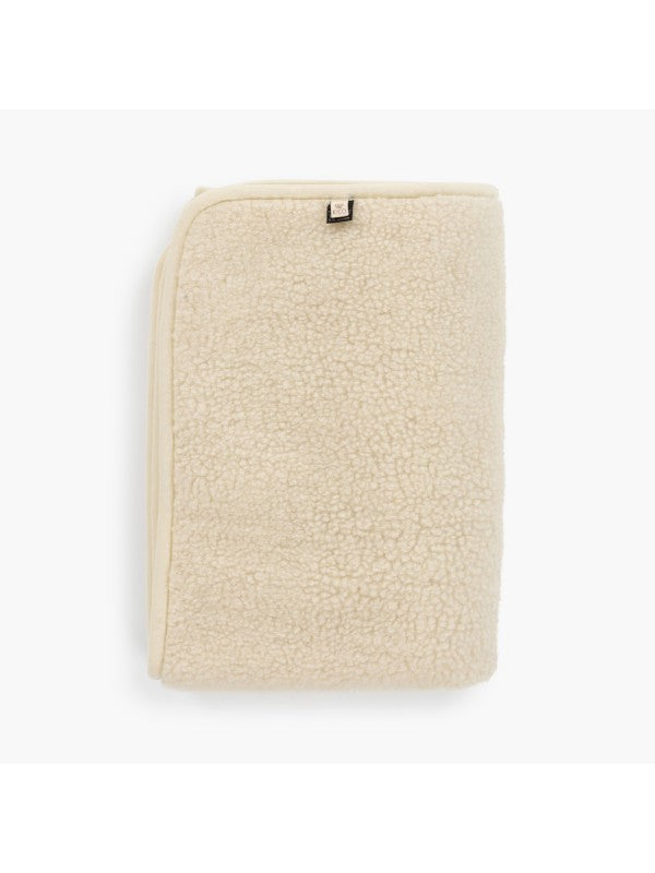 KiCo Label 100% Merino Wollen ledikant deken tumbled - 100 x140 cm - Beige