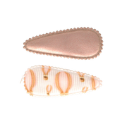 Baby haarspeldjes met stof - Balloons metallic