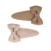 Baby haarspeldjes met strik - nude animal
