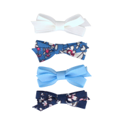 Baby haarspeldjes met strikje - Light blue flower