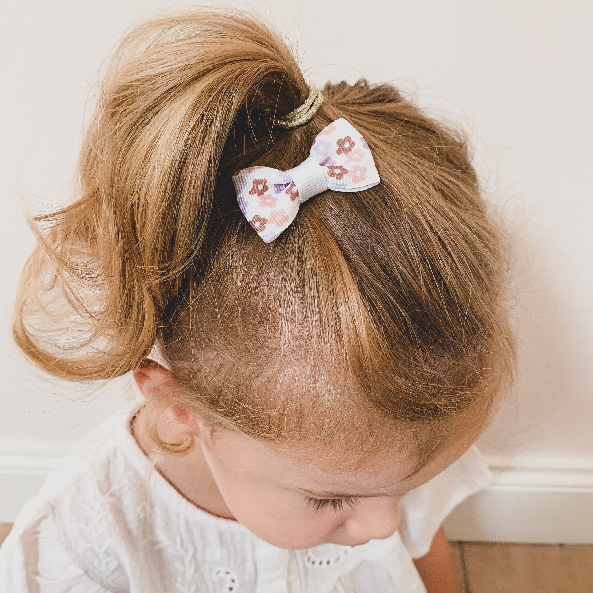 Baby haarspeldje met strikje - Pastel flower