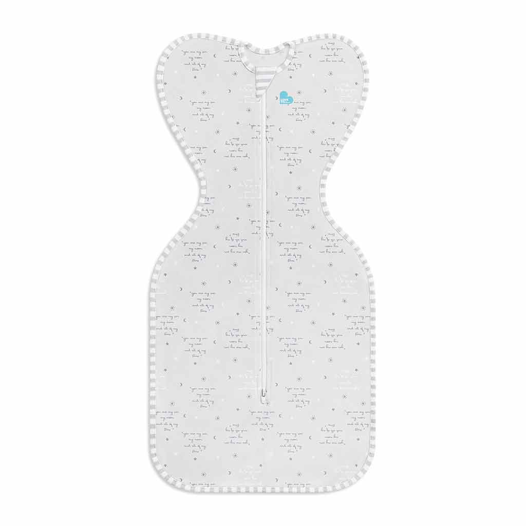 Love To Dream - SWADDLE UP™ Inbakerslaapzak Fase 1 | 0.2 TOG | Grijs tekst